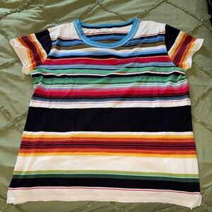 We The Free Vibrant oversized Striped Tee